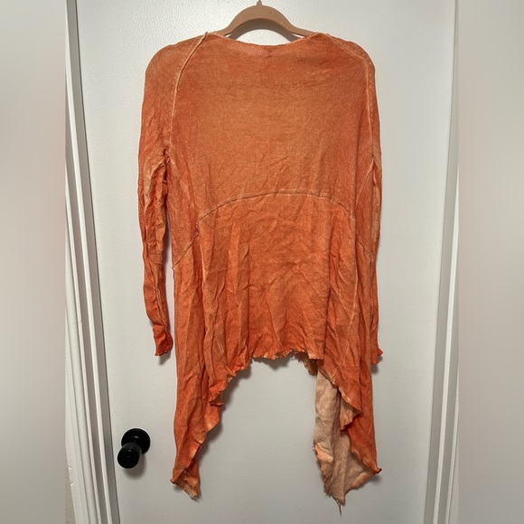 Free People Orange Open Front Cardigan SMALL - Picture 3 of 5